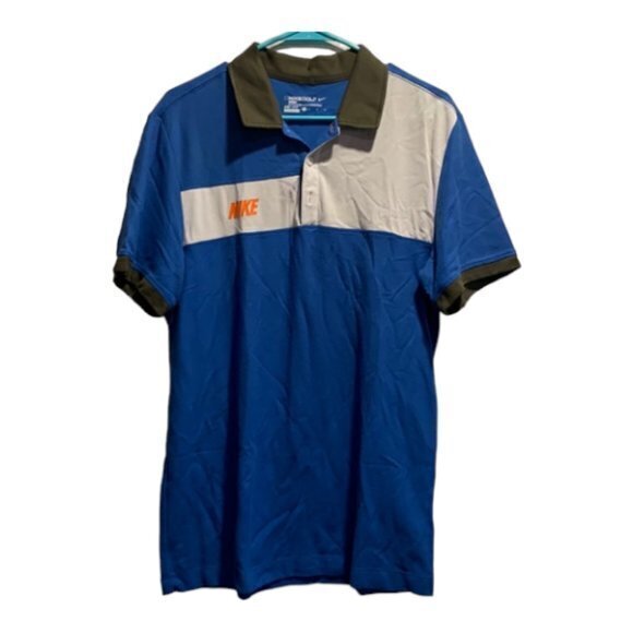 Men's Nike Golf Sport Polo Pullover Shirt Dri-Fit Tri-Color Size Large EUC #6899